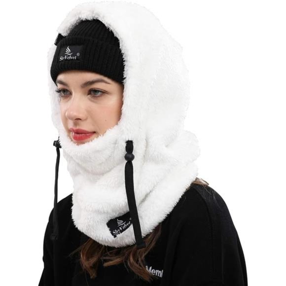 Velvet Balaclava Wind-Resistant Winter Face Mask,Fleece Ski Mask for Men & Women - Picture 2 of 7